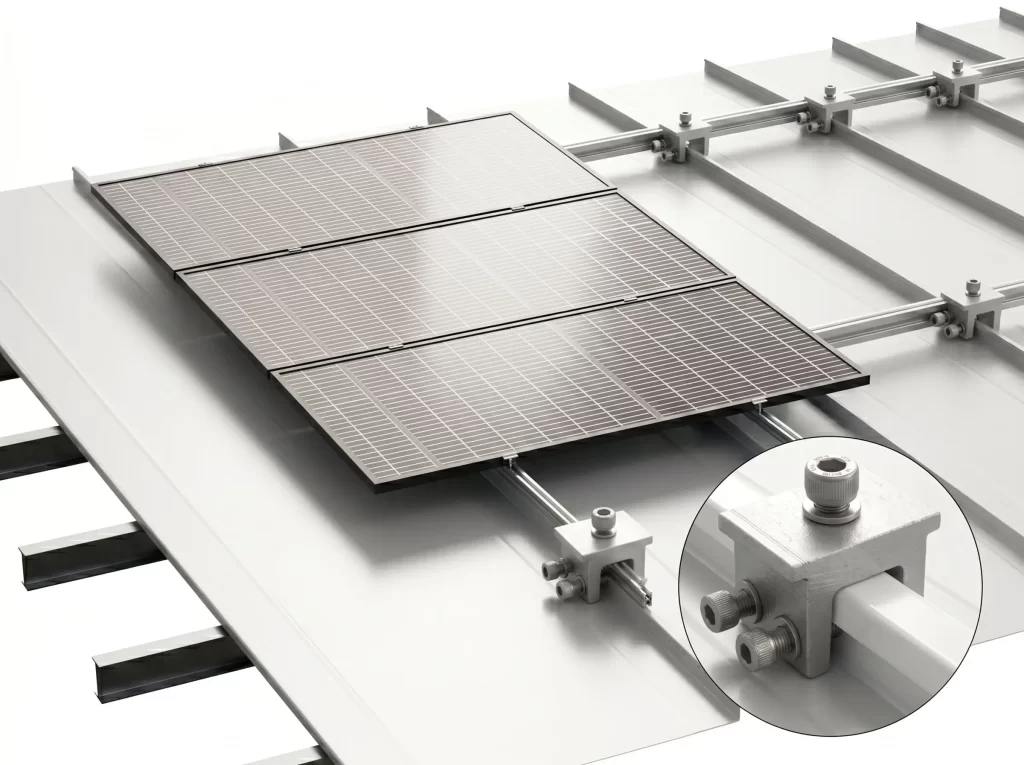 Cubierta metálica con soporte de sistema fotovoltaico para paneles solares