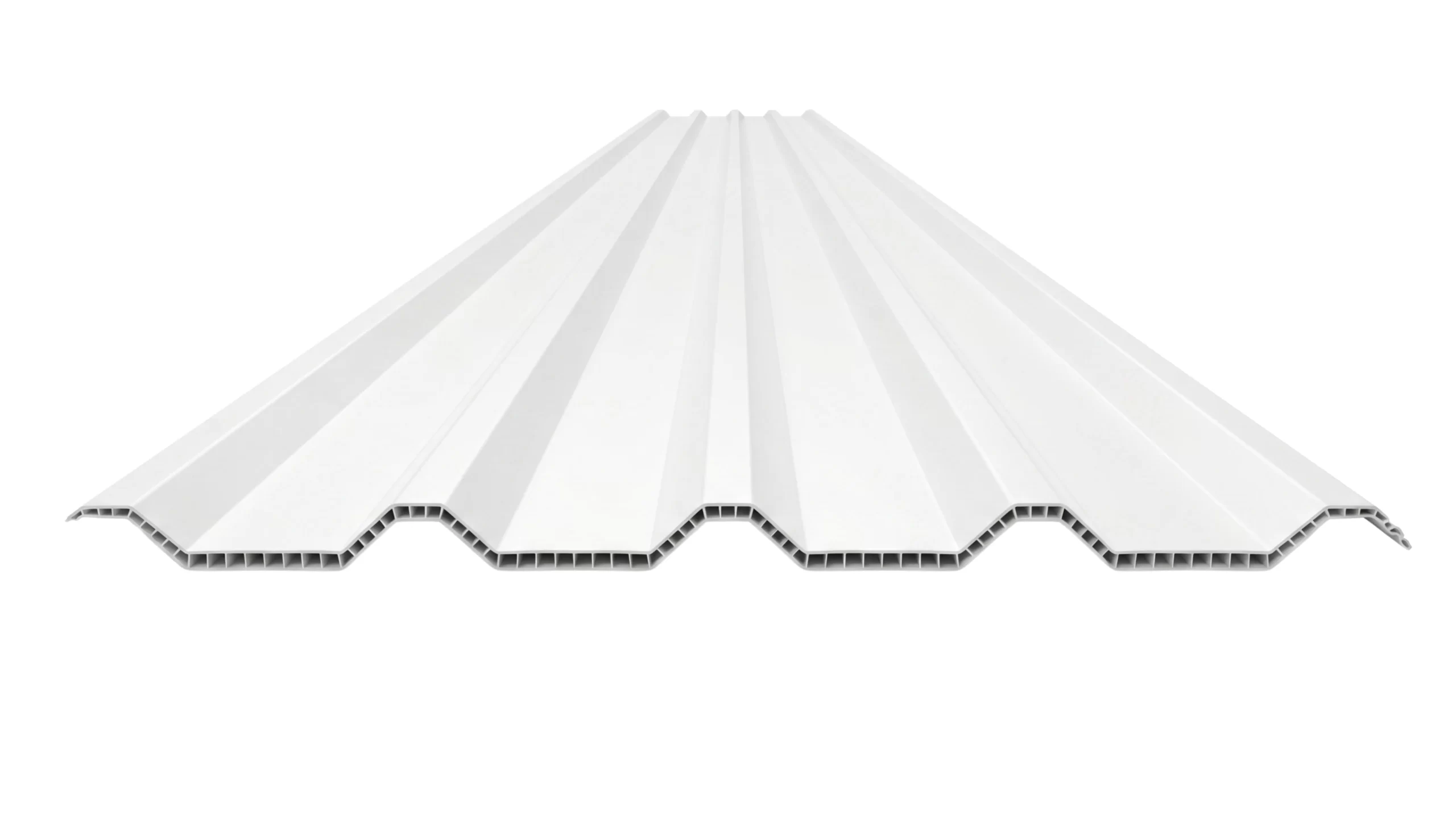 Teja UPVC Alveolar de 10 mm con cinco crestas trapezoidales